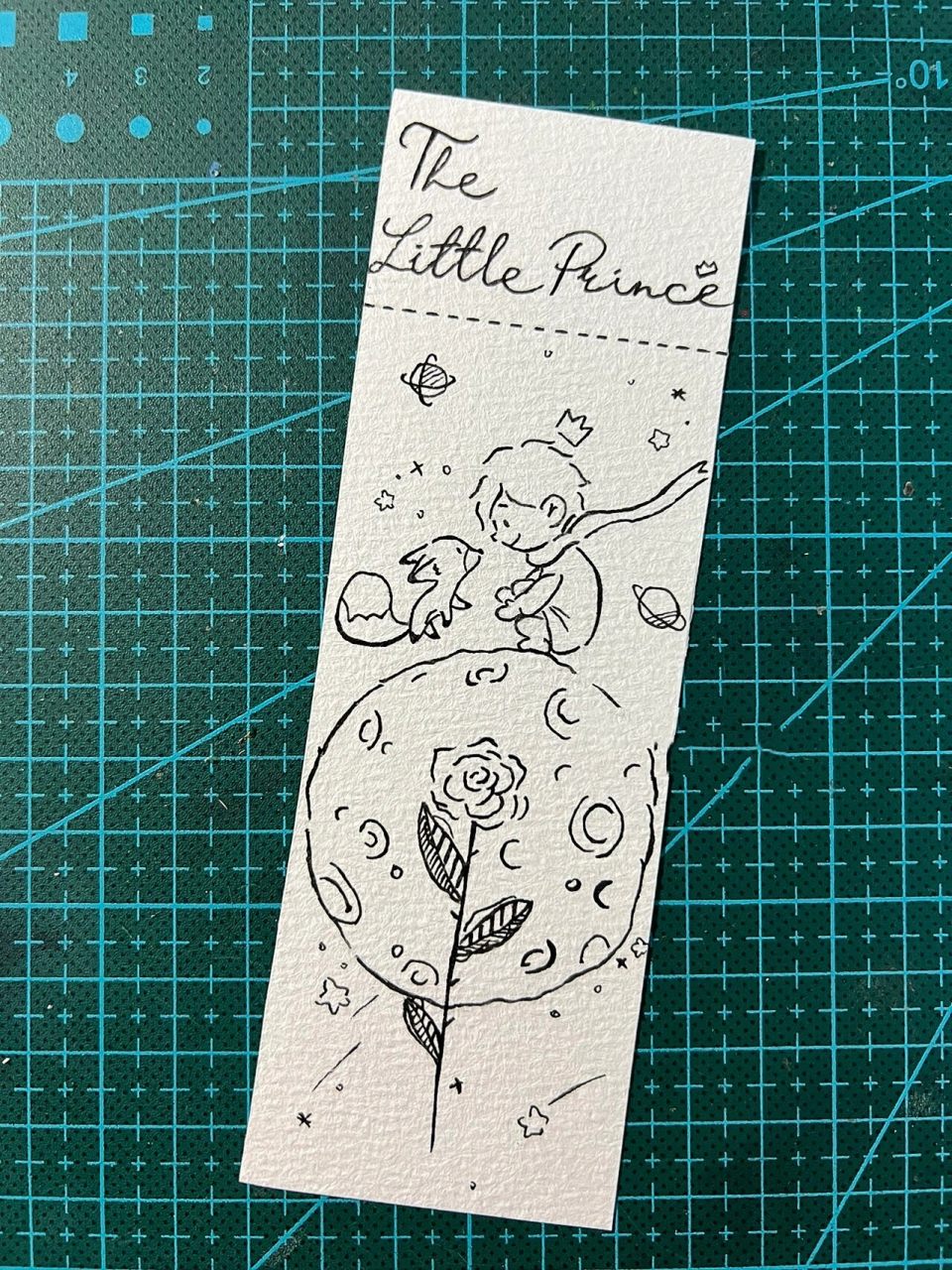 彩铅手绘|小王子书签 临摹了 的小王子 做成了书签,真是太喜欢啦06