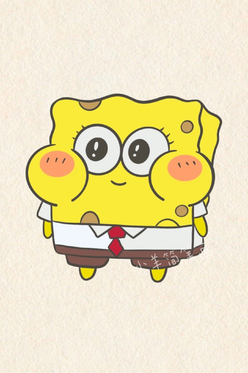 画一个海绵宝宝需要几步|附教程 今天来画一只呆萌可爱的海绵宝宝了