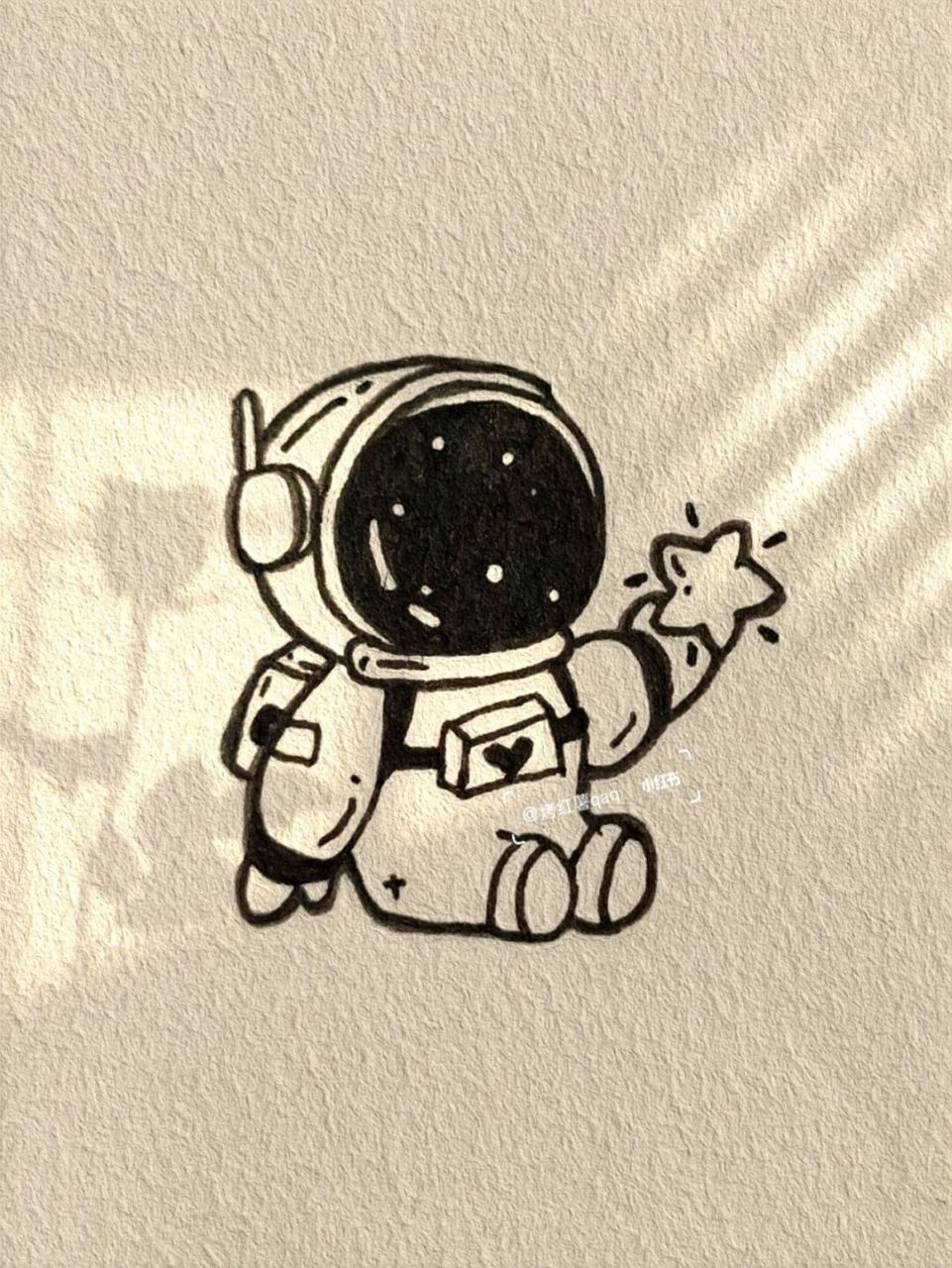 可爱太空人简笔画教程~ #临摹# #简笔画教程# #简笔画# #可爱# #太空