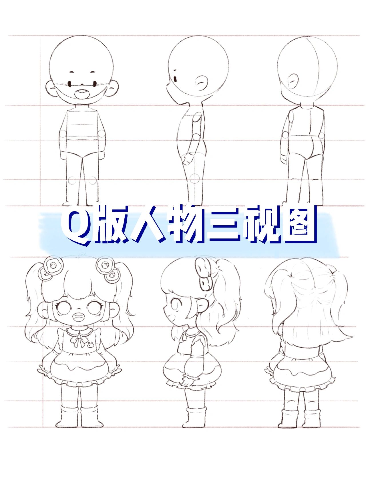 ip|绘画分享|q版人物三视图