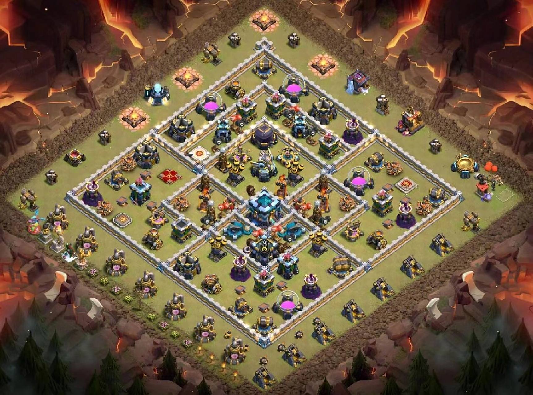 部落冲突13本部落战阵型附链街 分享一个13本部落战阵型,想要复制阵型