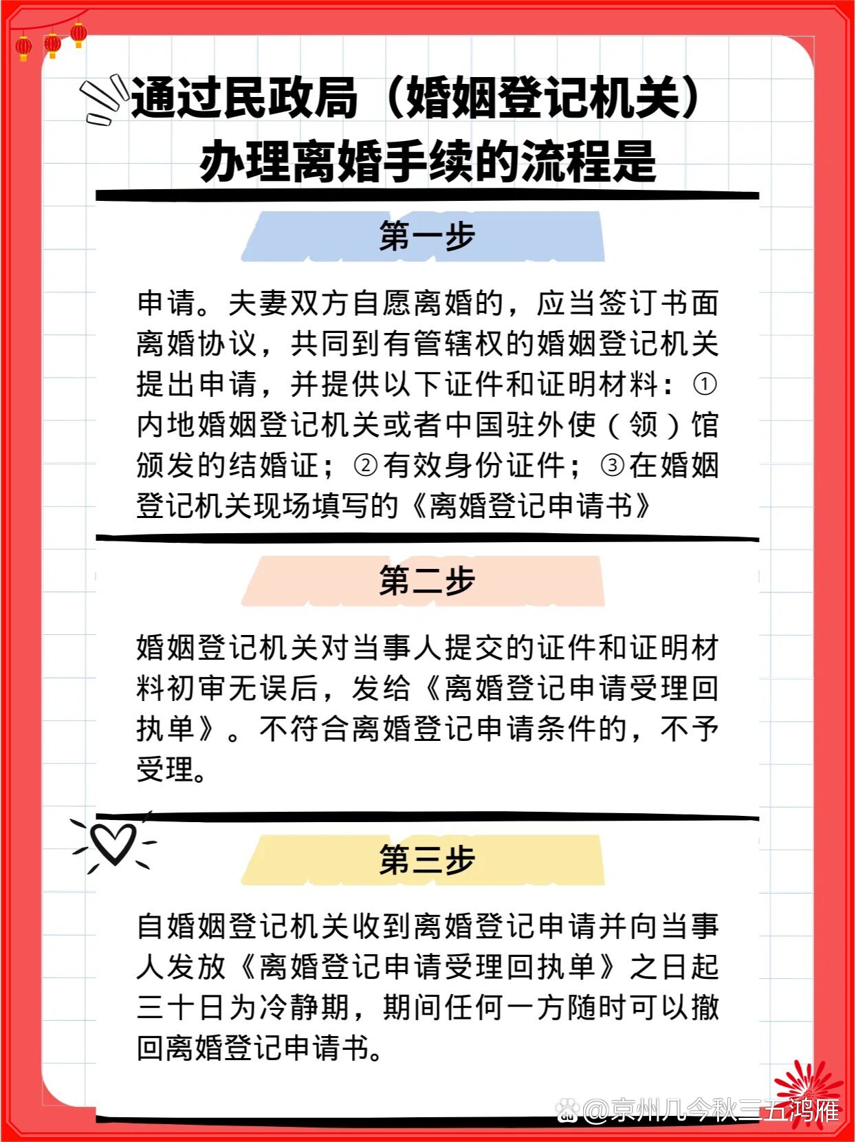 民政局离婚的流程和手续办理