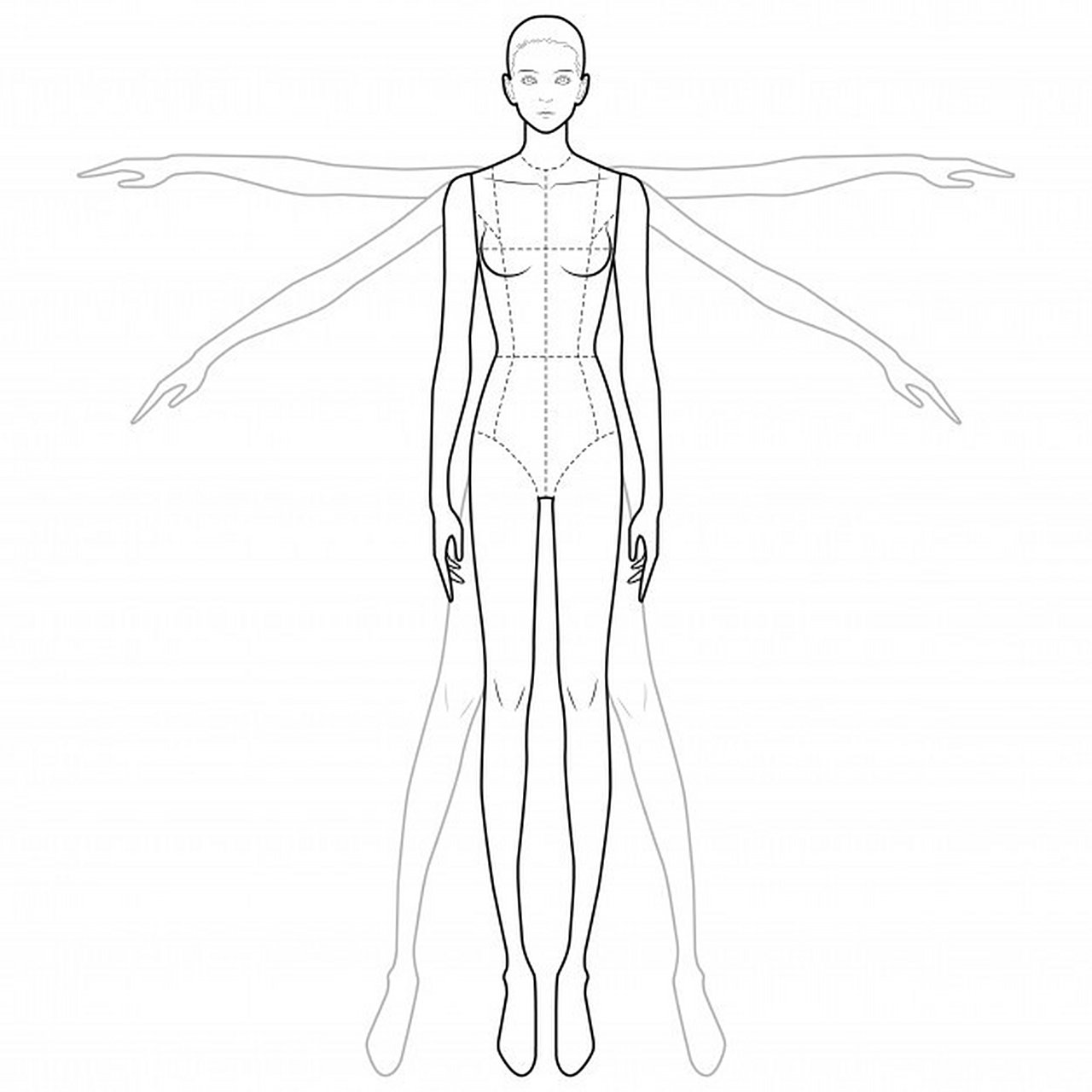 服装设计画款必备神器|人体模特模板 以下是我在设计的时候最常用的一
