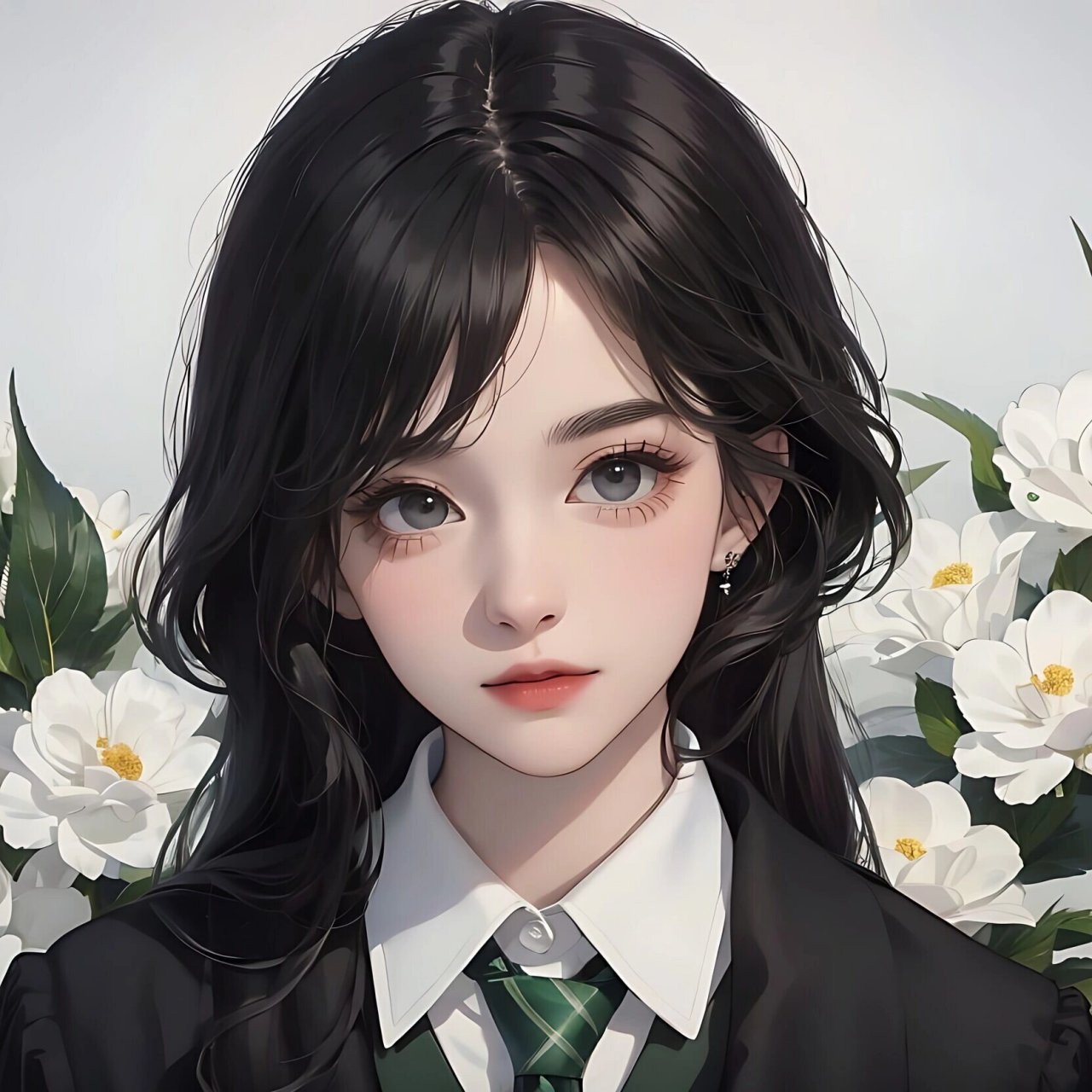 绿色系清冷女生头像61欢迎来到蛇院的后花园 #画画的日常# #女生