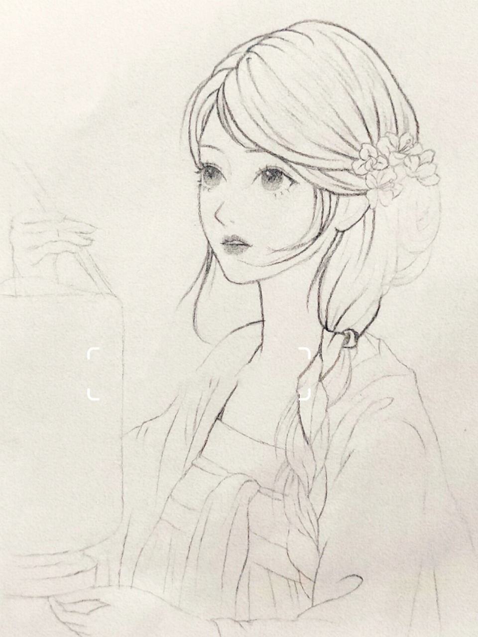 我超爱画古风美女子 参考图片来源: 感觉画画是个静心的过程,先浅浅画