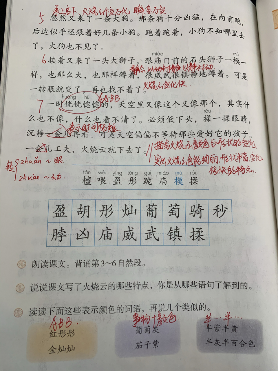 三年级下语文24火烧云|引发回忆!