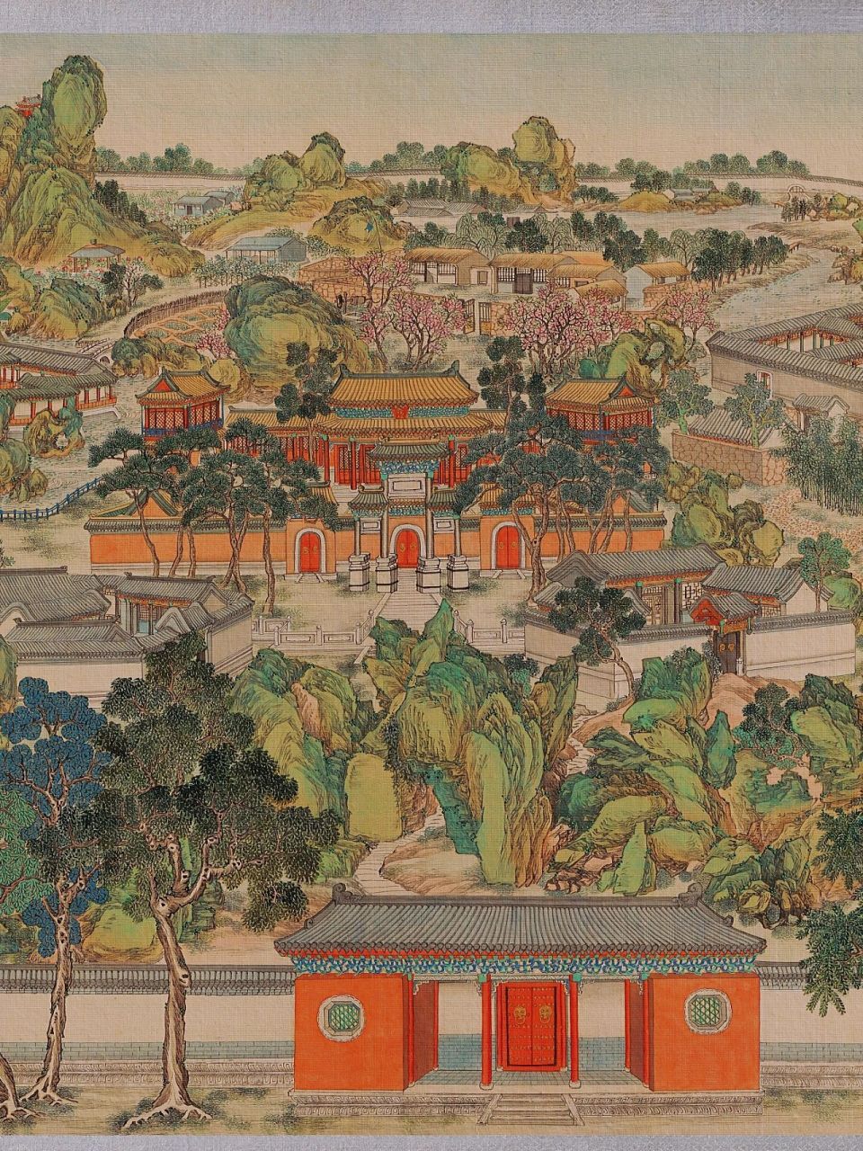 画说红楼梦·大观园全景图 红楼梦石头记 大观园全景图 清 孙温 旅顺