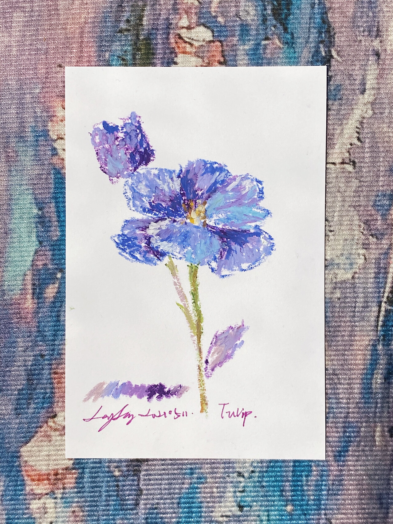 油画棒|97蓝紫色郁金香93附详细步骤图