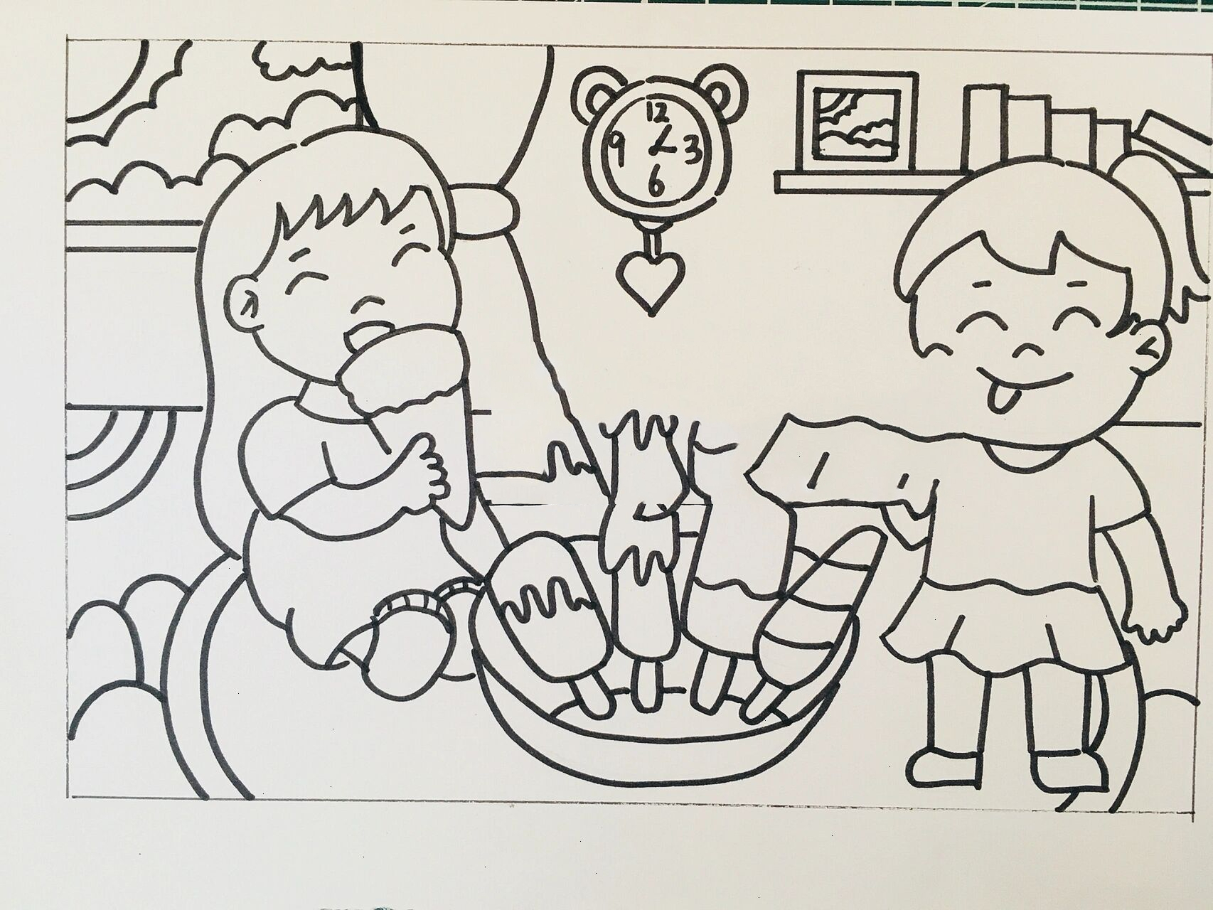 儿童画-293.快乐暑假/夏日的凉爽