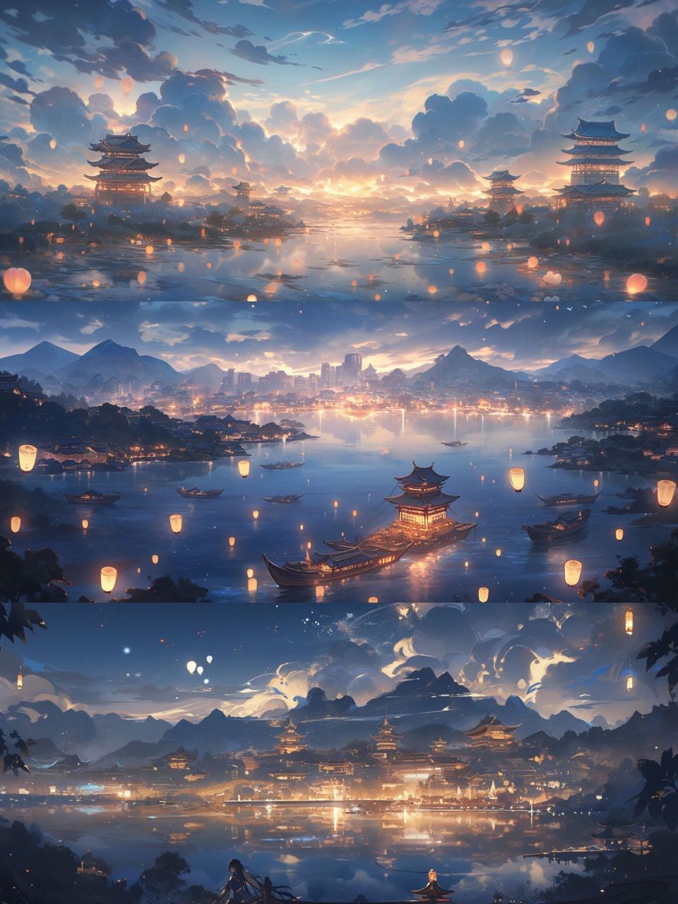 古城‖海天一色 超美冷色调国风壁纸 习惯的小伙伴