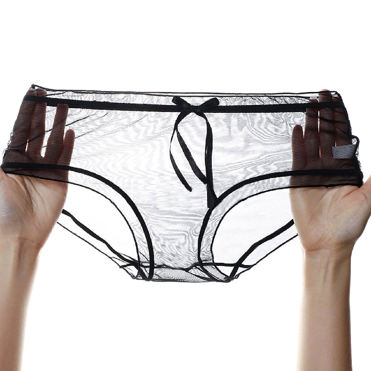 透明透视内裤,很好看 1/3条全透明内裤女超薄无裆网纱性感蕾丝中腰大