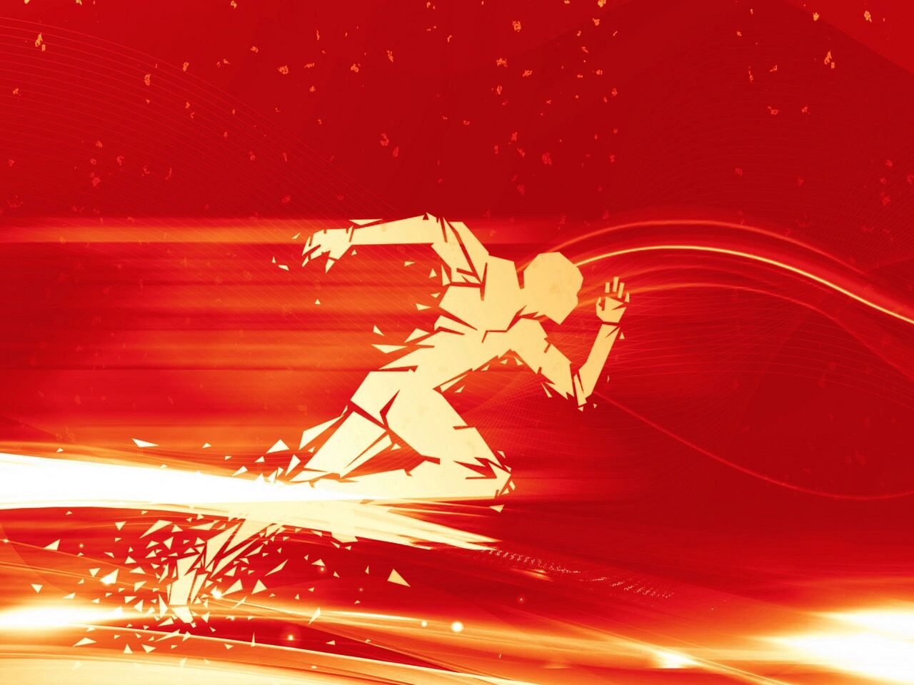 活力奔跑红色背景图