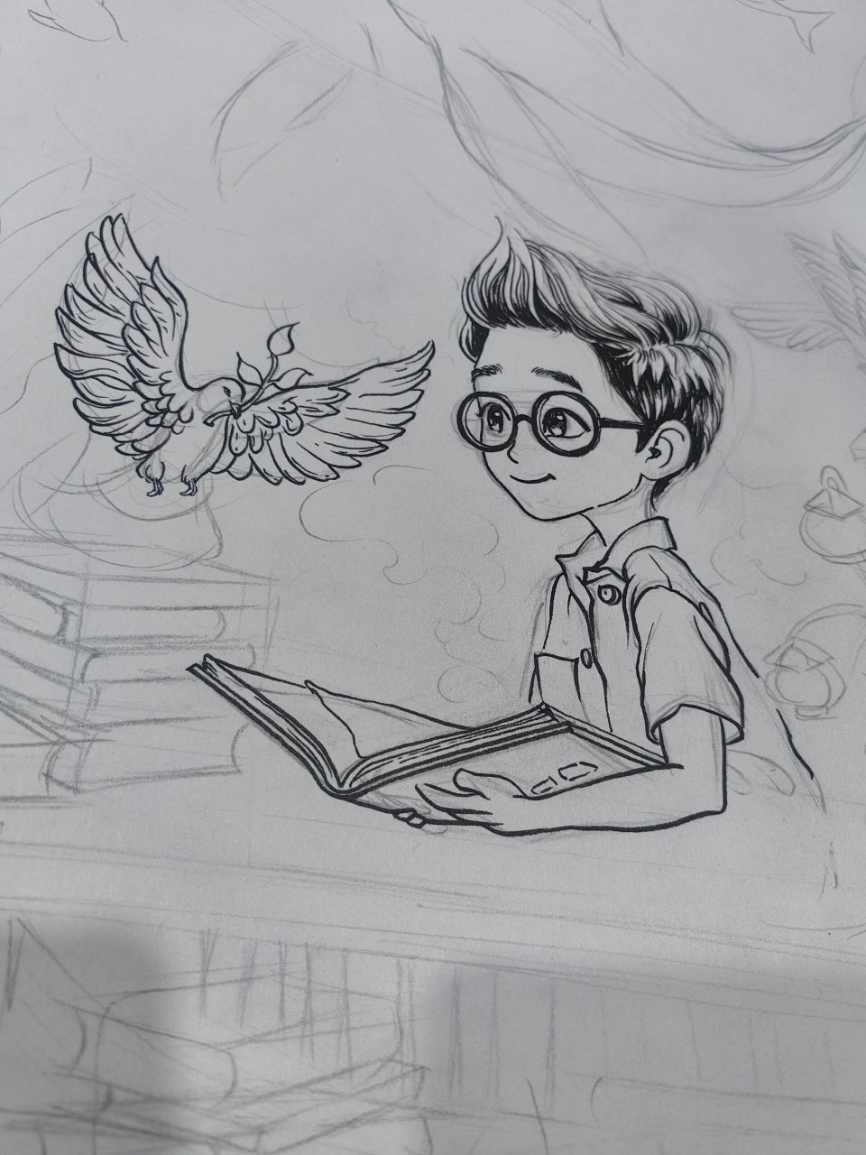 主题画我的书屋我的梦 马克笔没油了,真闹心