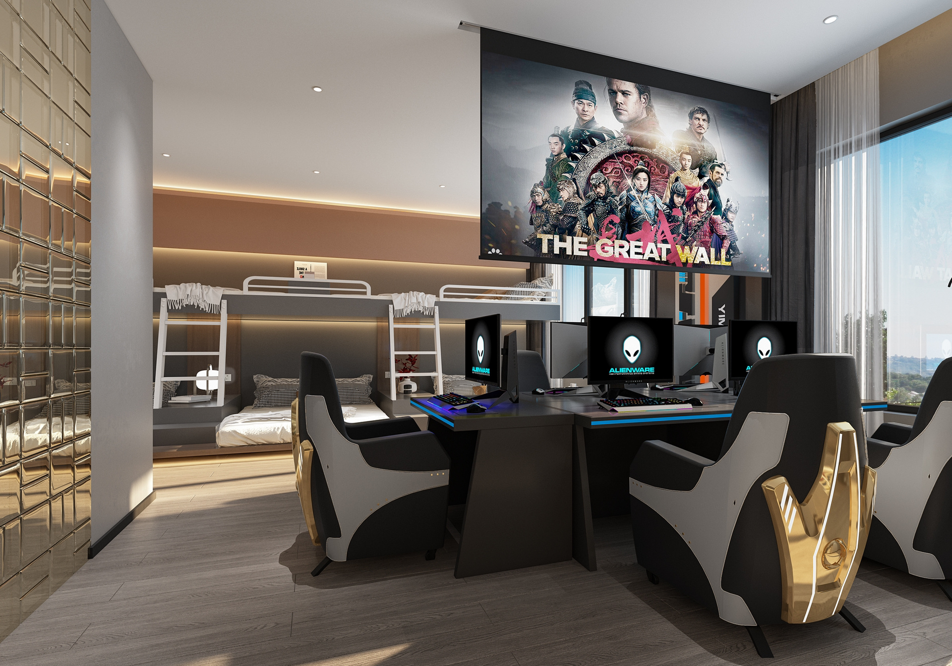 一个10间房间 340平方的电竞主题公寓成本