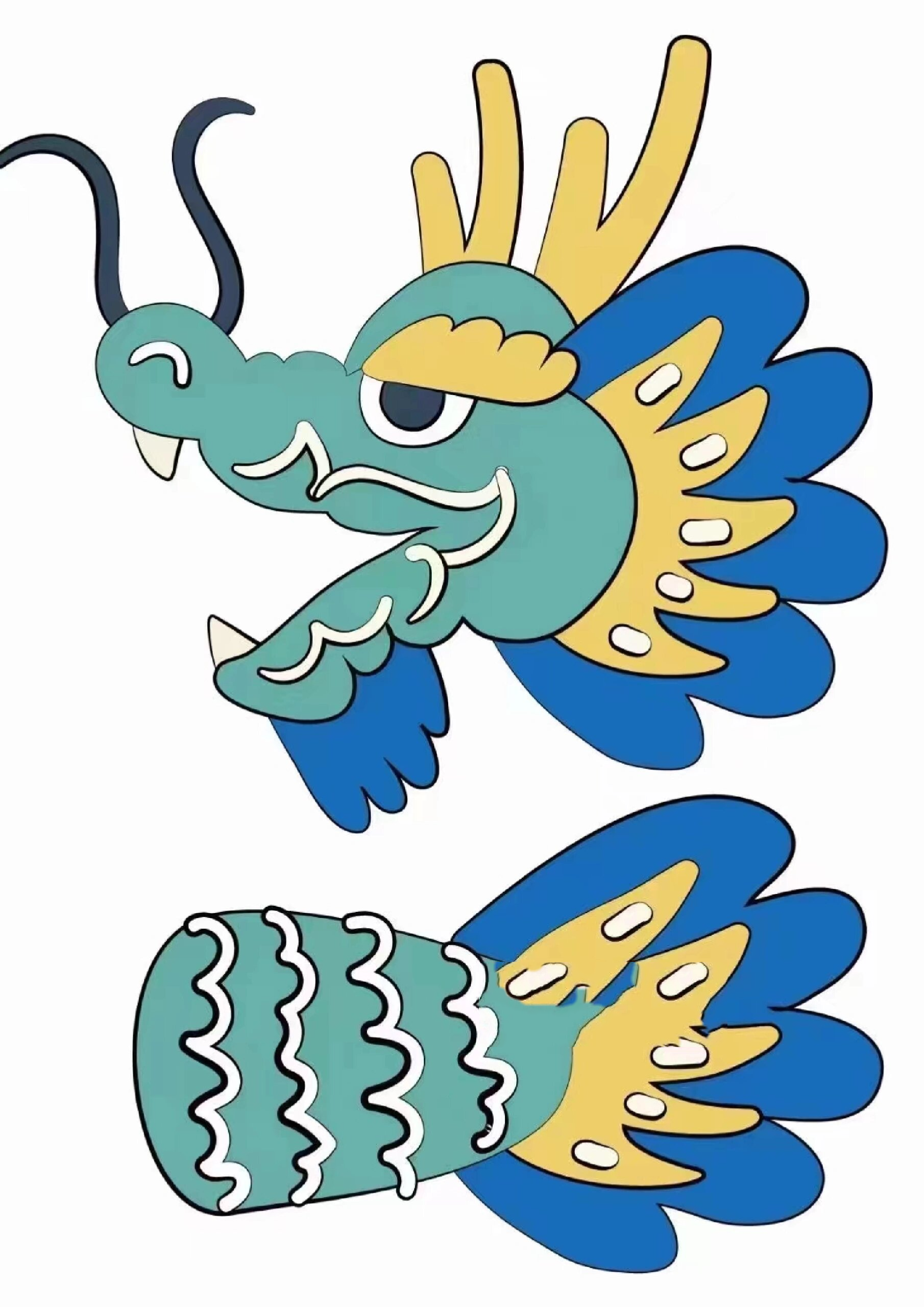 龙年简笔画 龙头环创94