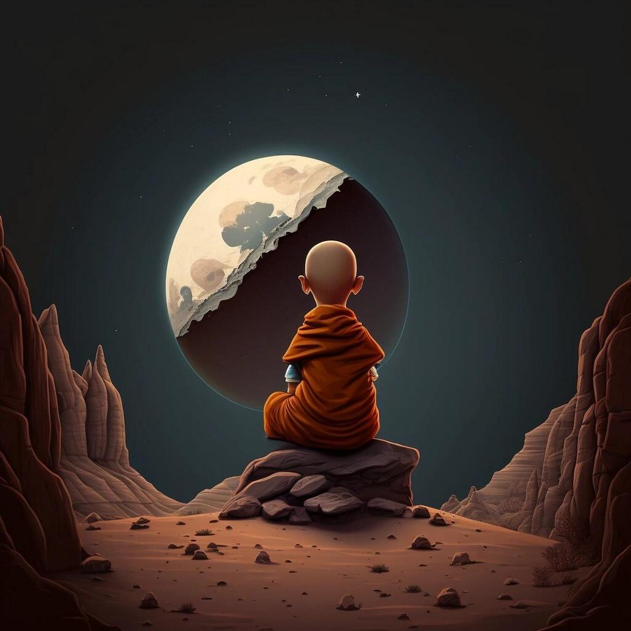 禅宗小和尚 之二 半个月之前的ai作画