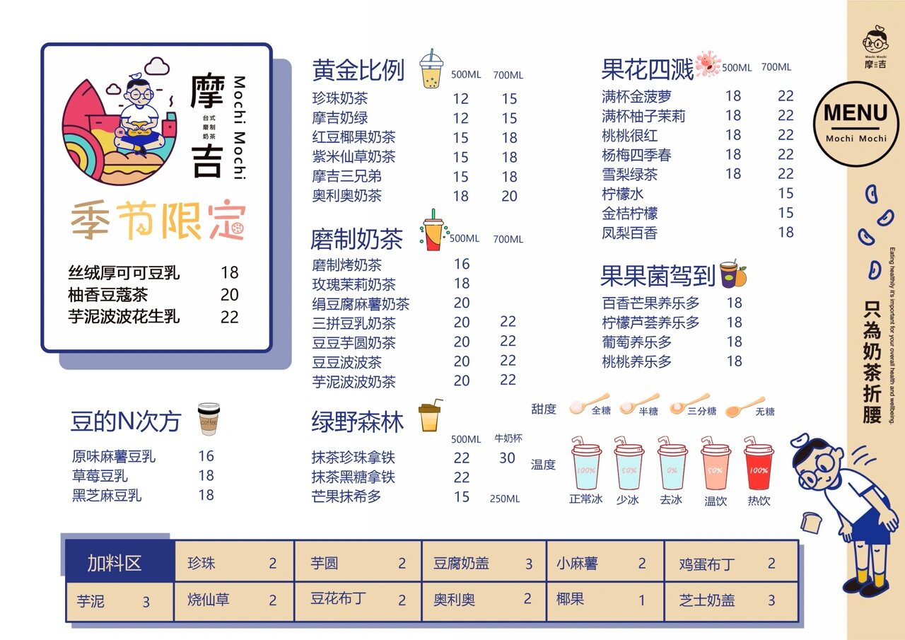 奶茶店灯箱菜单设计