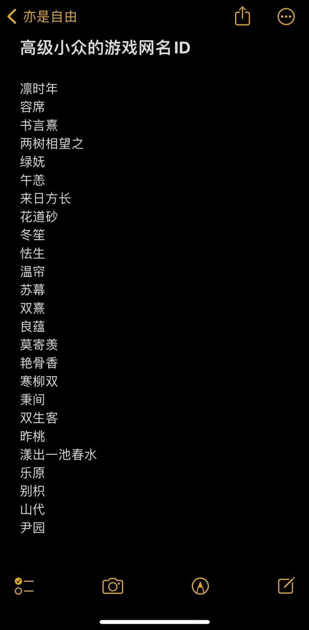 高级小众的游戏网名id