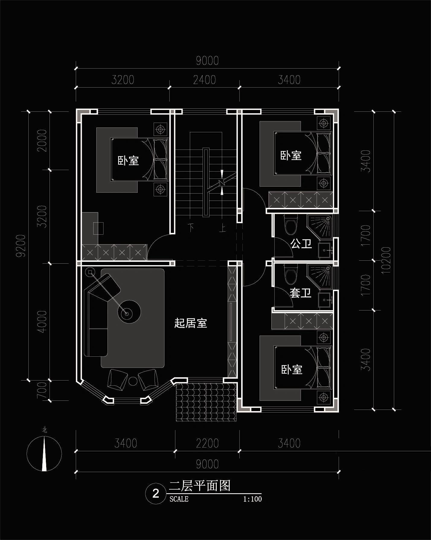 占地90平米,三层农村自建房设计
