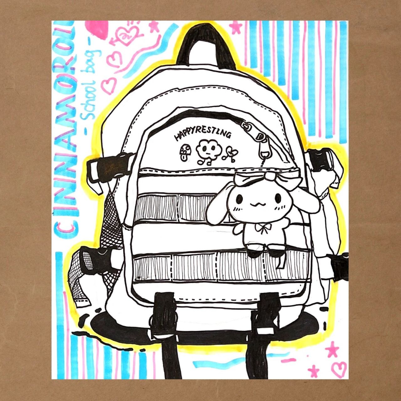 创意美术|线描书包 新学期画书包啦