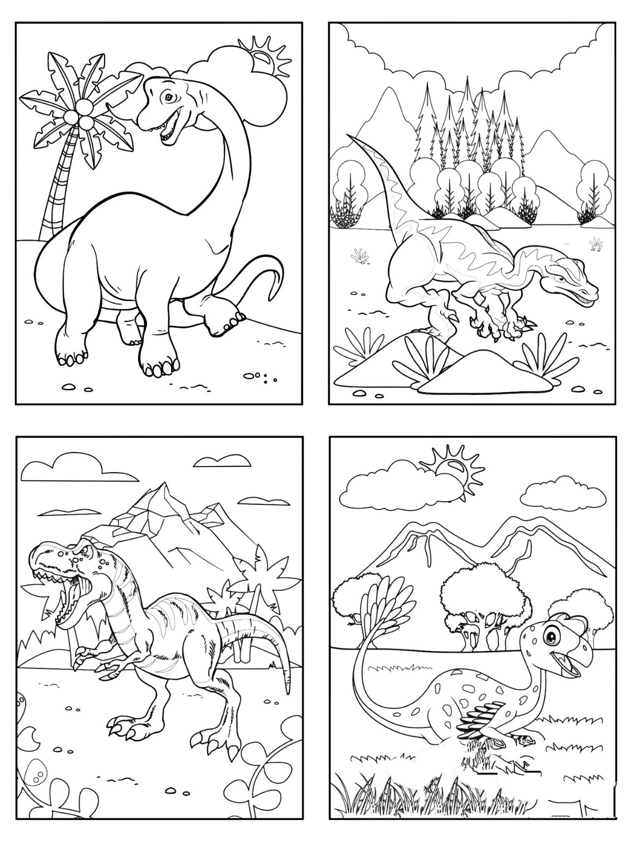 恐龙主题涂色素材全50张@爱心起航了的动态
