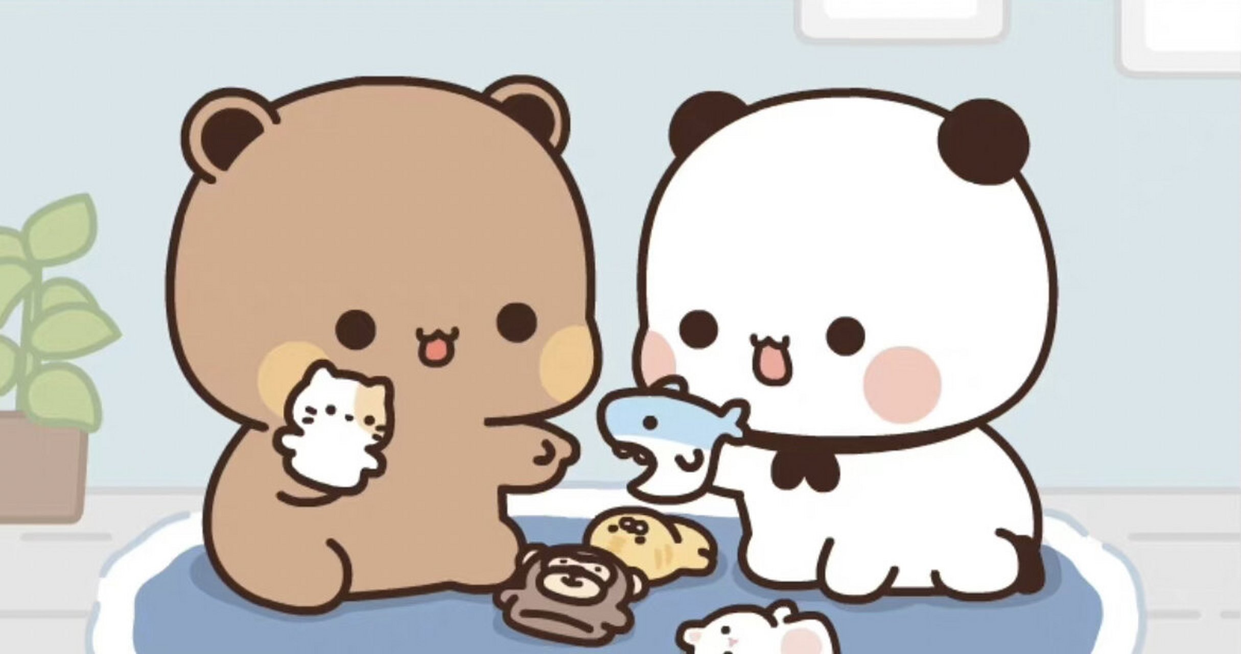 一二和布布超甜互动情侣头像/朋友圈背景图 更多可爱就在熊猫一二第13