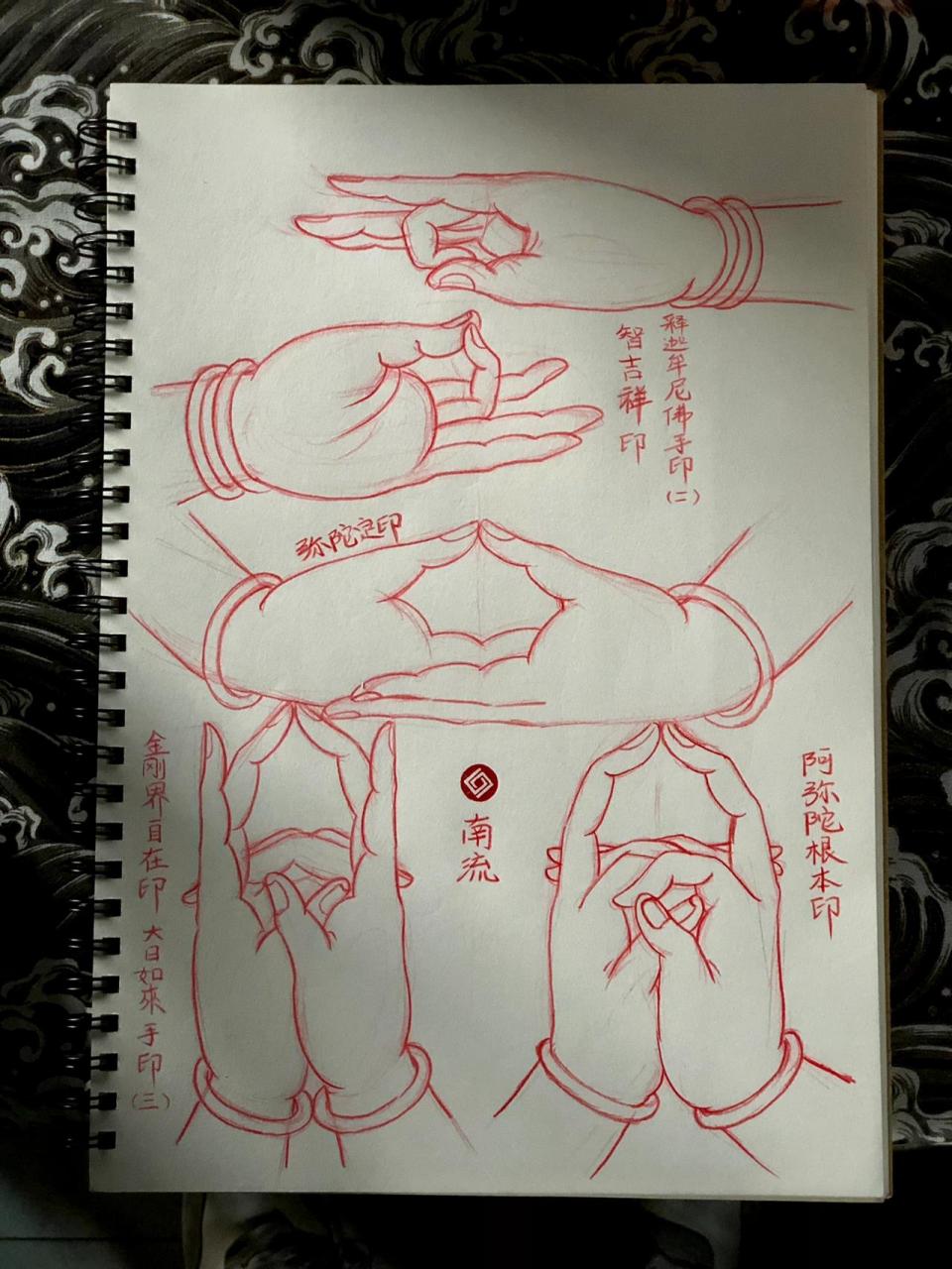 佛教手印图《三》 古风千手绘《手印》 时时勤拂拭 勿使惹尘埃