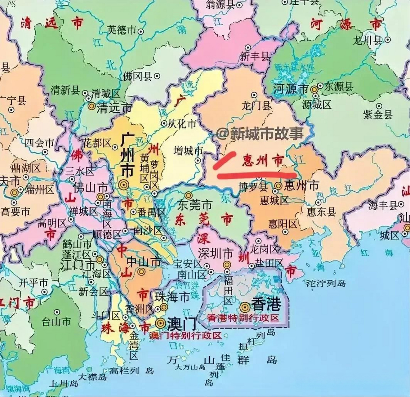 随着东莞继续入选2023年新一线城市,惠州蝉联国内唯一毗邻三个一线