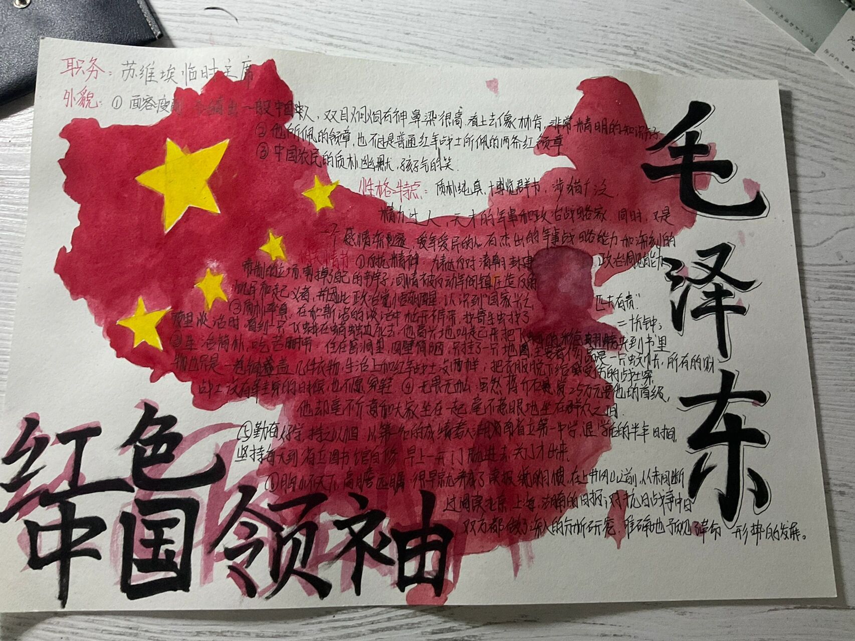 红星闪耀中国手抄报图片