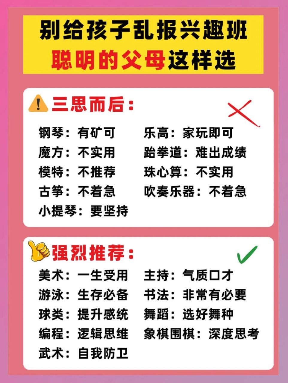 孩子兴趣班怎么选?18个兴趣班分享给你! 孩子兴趣班怎么选?