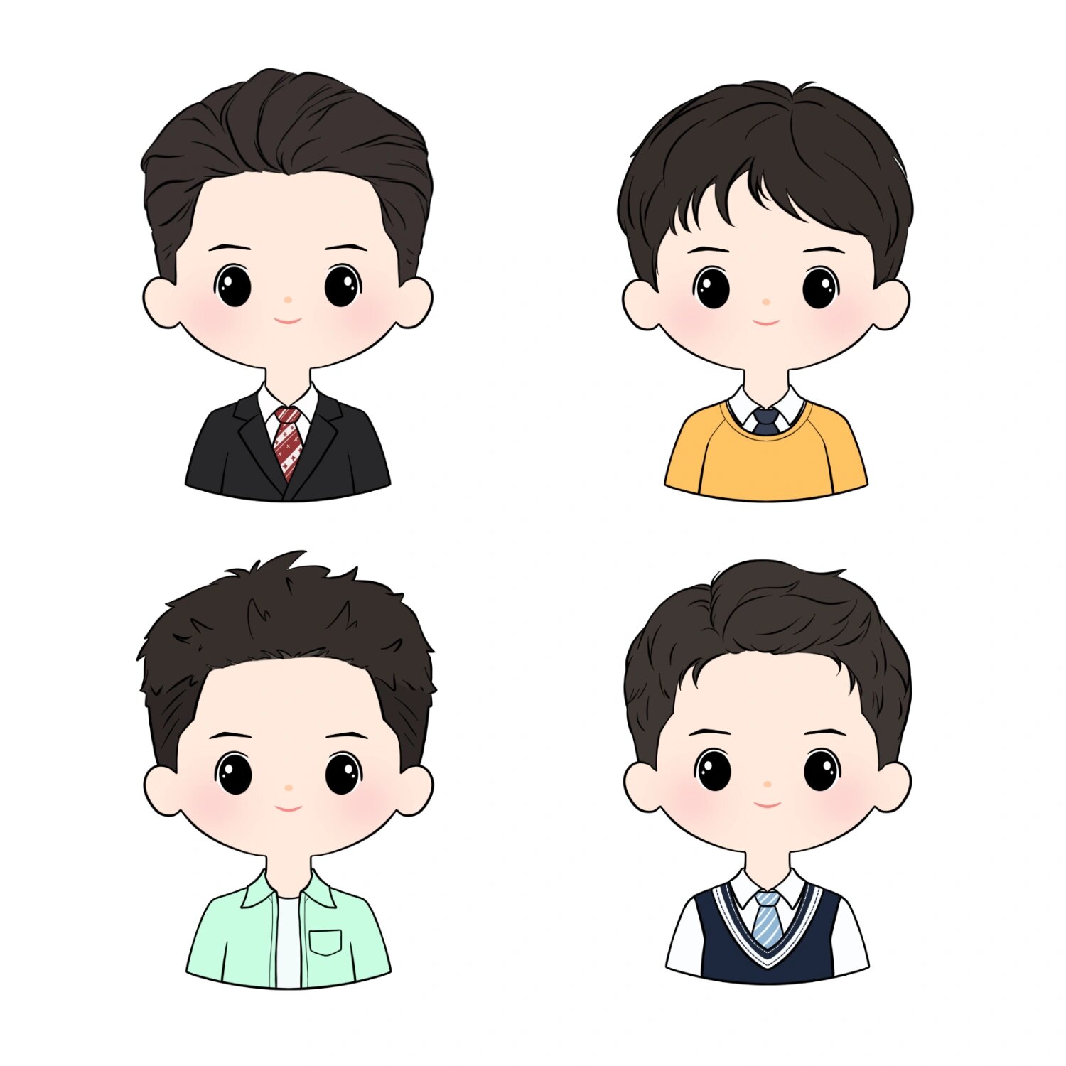 简笔画证件照男生篇