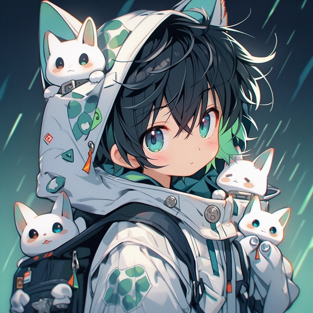 动漫男生头像|男版帽衫忧郁小帅哥93 图片头像均由midjourney77