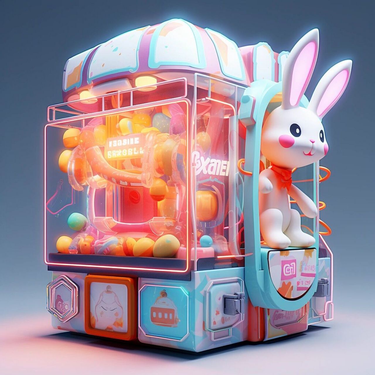 这是美子持续分享ai家居第90个 创意可爱卡通的娃娃机你爱吗 惹人喜欢