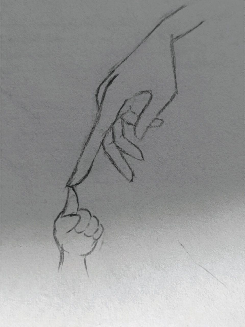 画画手部练习大手牵小手 12.17画画打卡