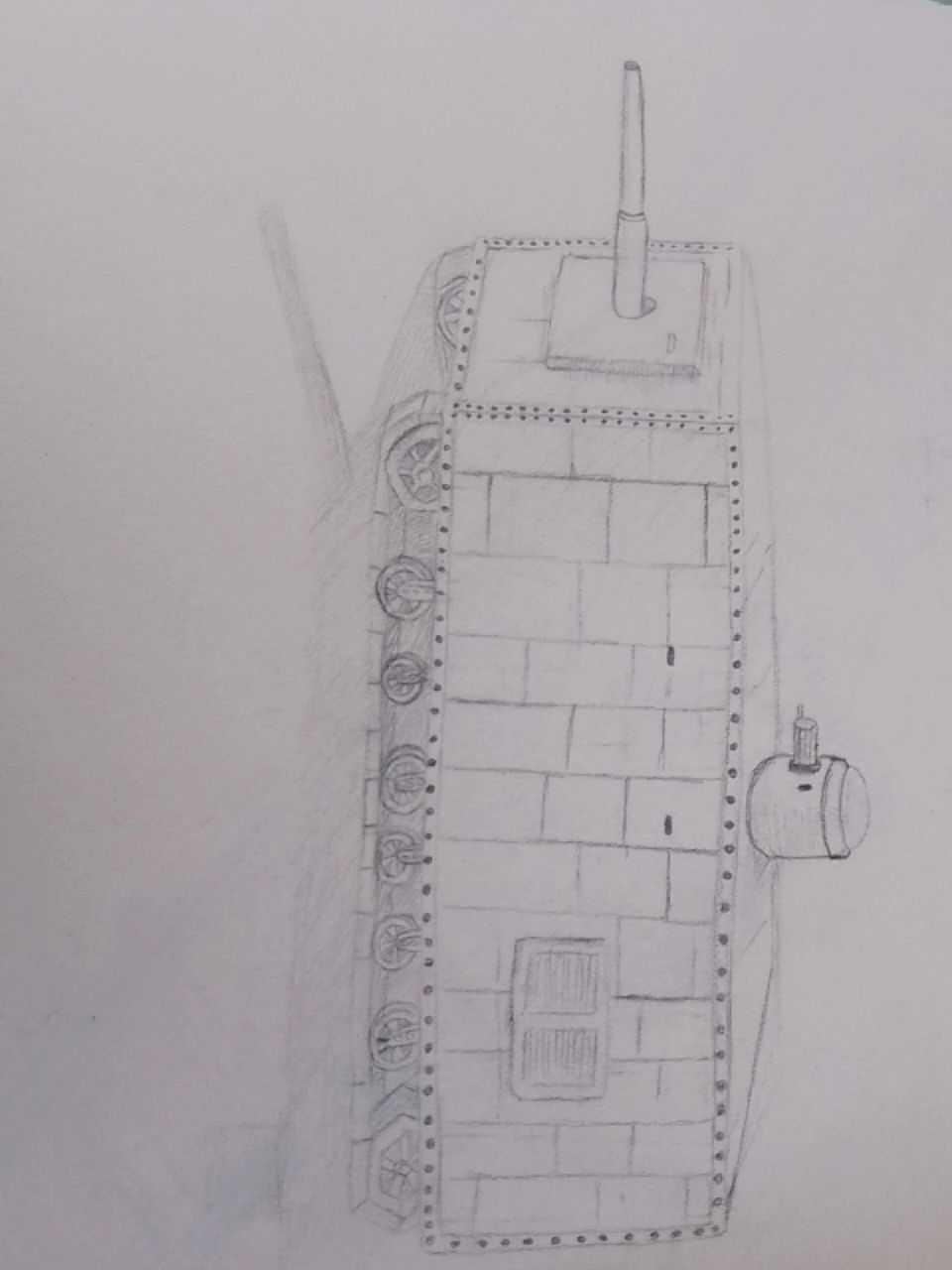 第一次世界大战俄国门捷列夫坦克手绘