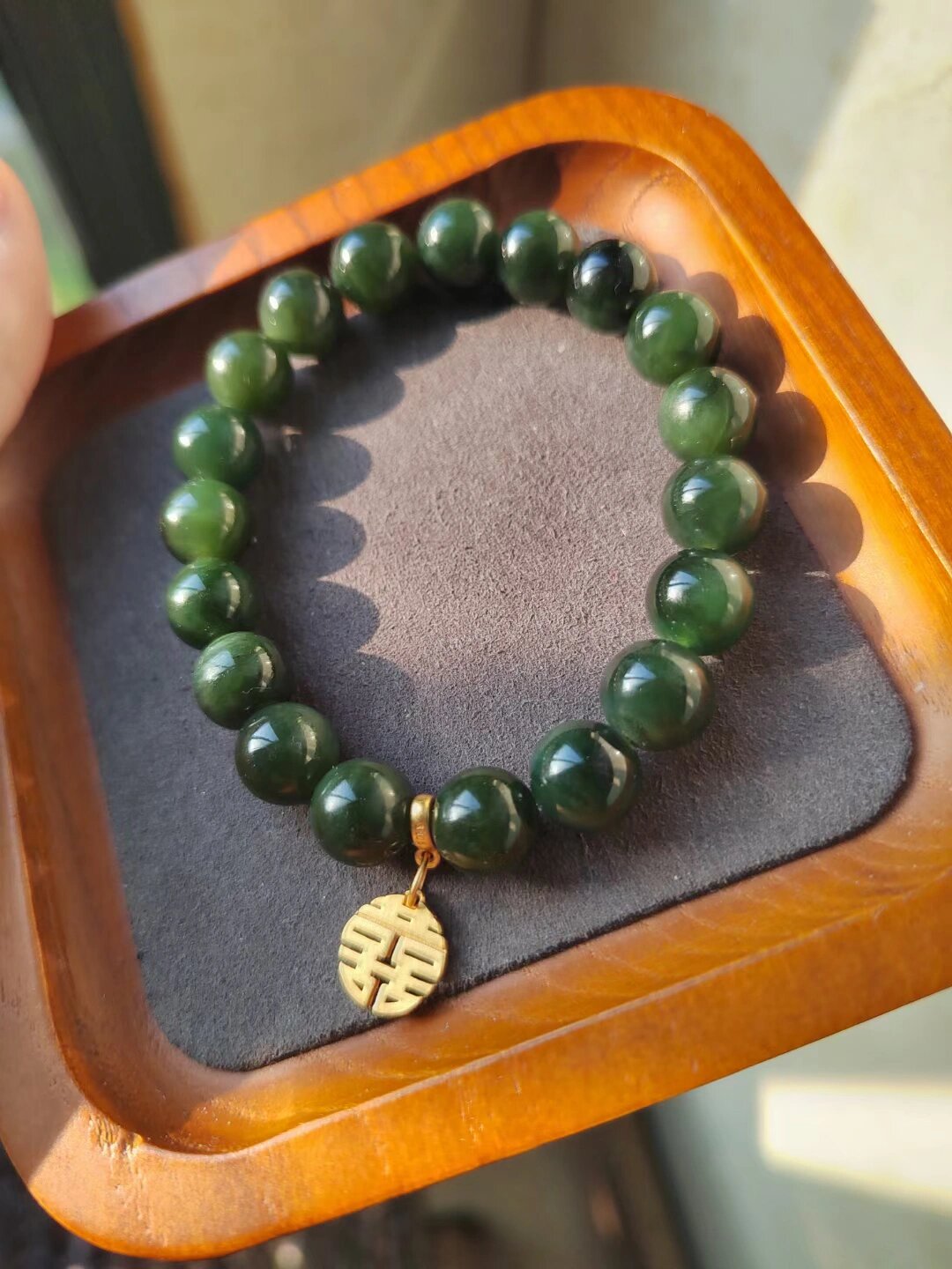 黑猫眼～10mm和田玉碧玉黑猫眼微猫眼手串