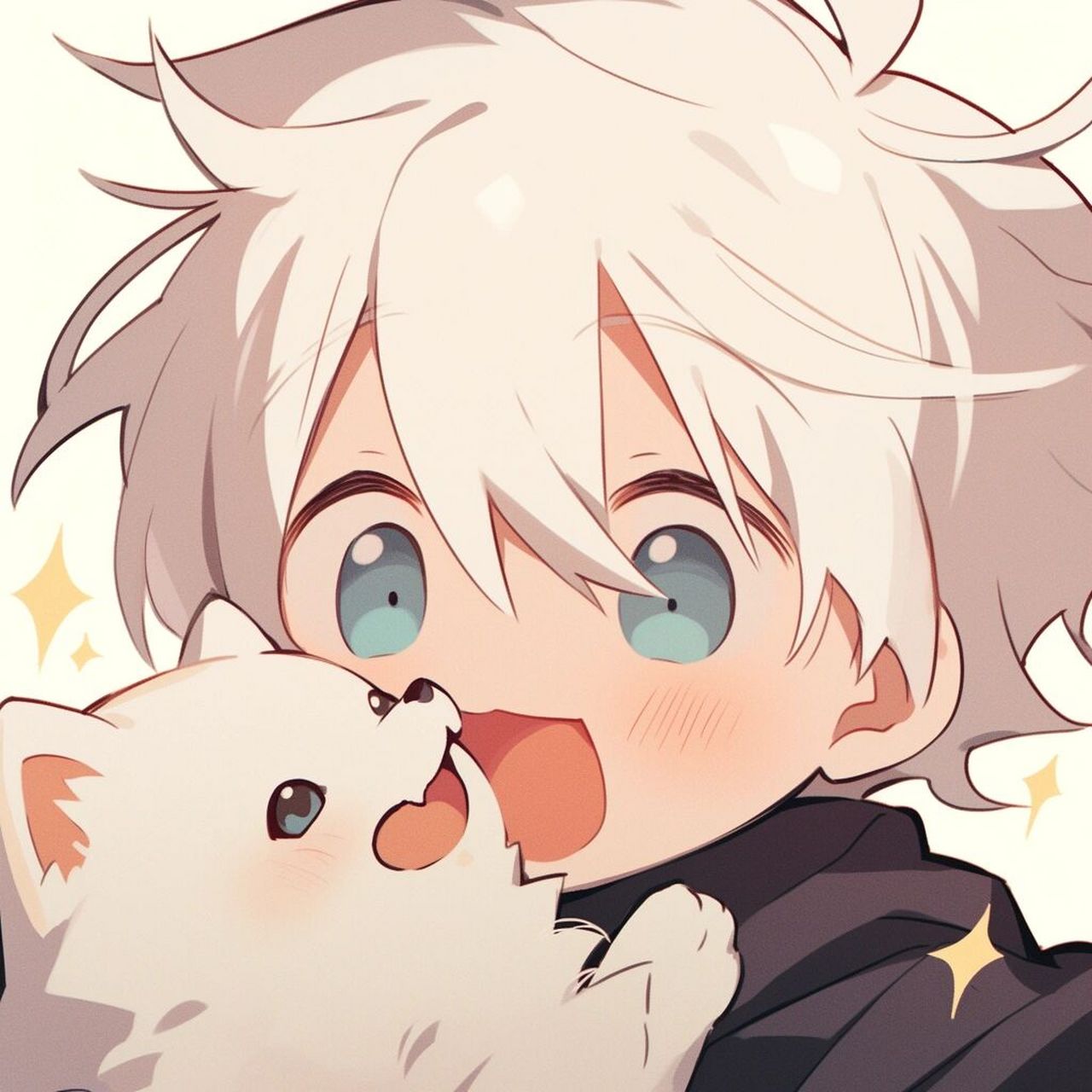 可爱加倍|少年和狗狗动漫头像01 有宝子想看可爱修勾的头像,宠粉的鱼