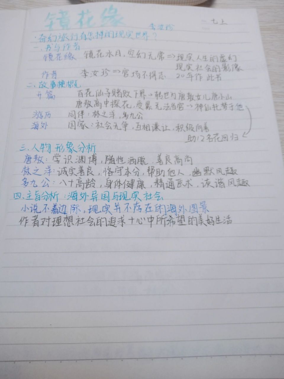 《镜花缘》读书笔记 镜花缘读书笔记 不是原创哦