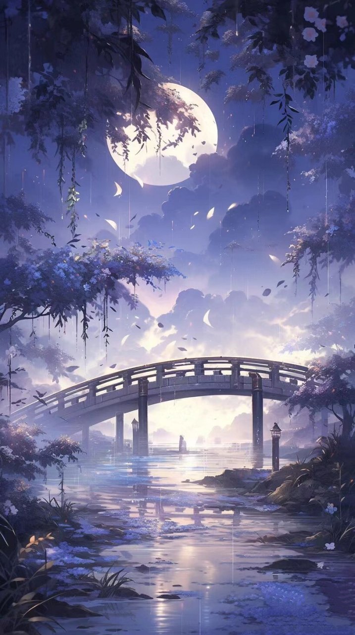 古风壁纸/二十四桥明月夜 每年月圆当空时,独酌空杯苦坐杯