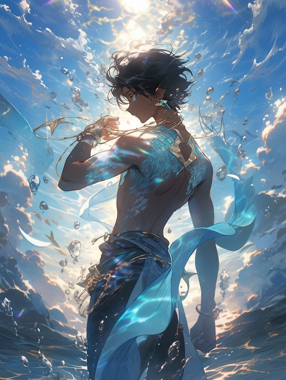 ai绘图|男美人鱼