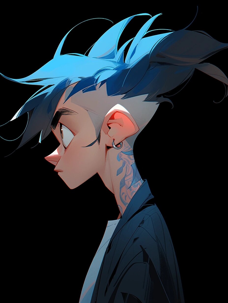 黑色背景头像|男生头像|ai绘画