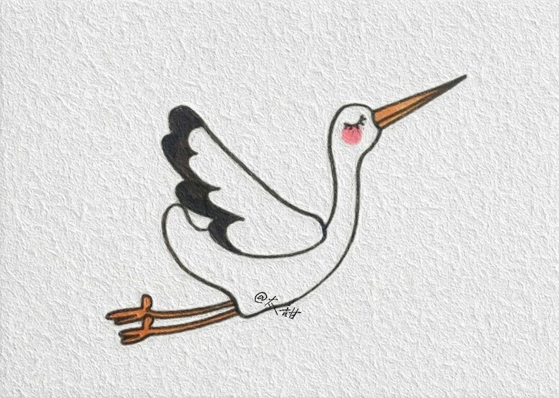 简笔画|是白鹤(附步骤) 深话浅说,长路慢走. 路还很长,背影要美. .