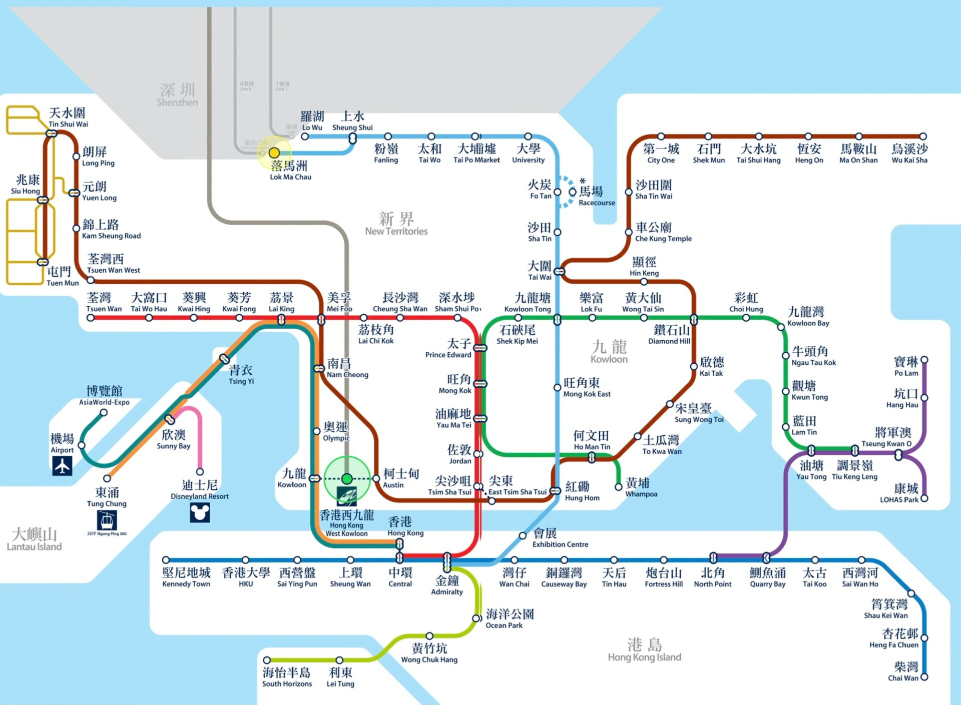 香港地铁图高清版大图图片