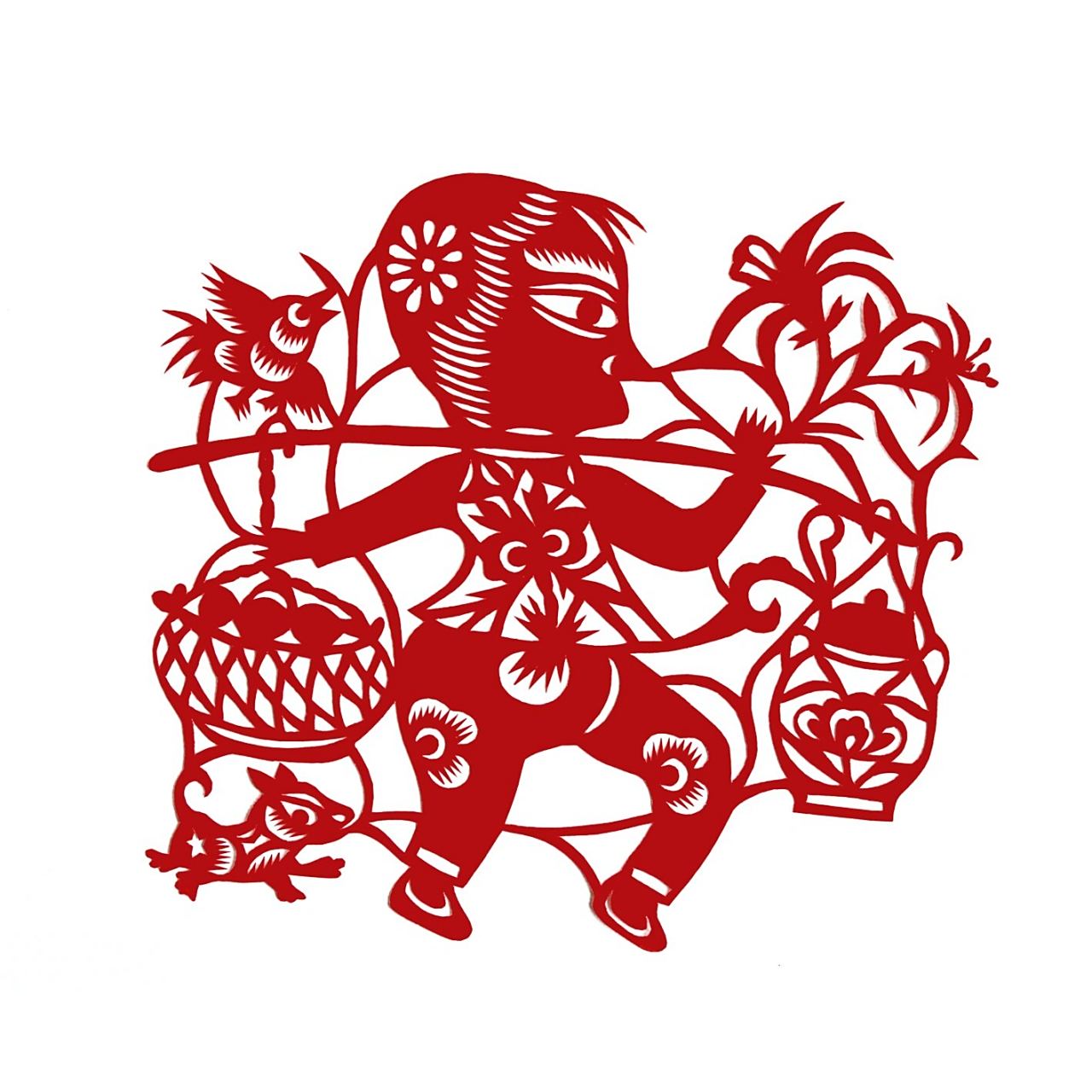 如是,安塞剪纸中便有大量表现劳动生活的作品,这是民间剪纸艺人最熟悉