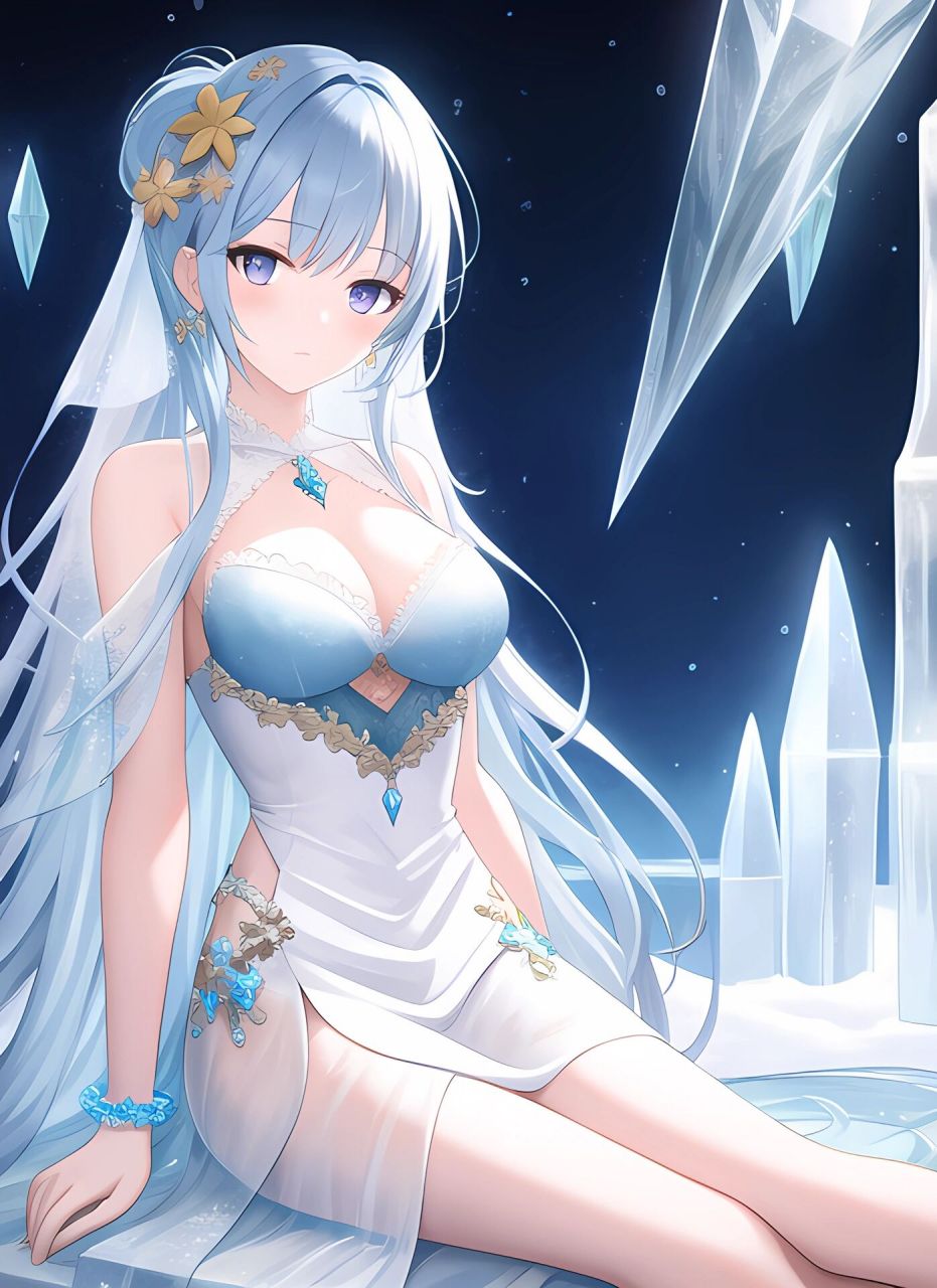 二次元美少女壁纸,冰雪公主,太美了