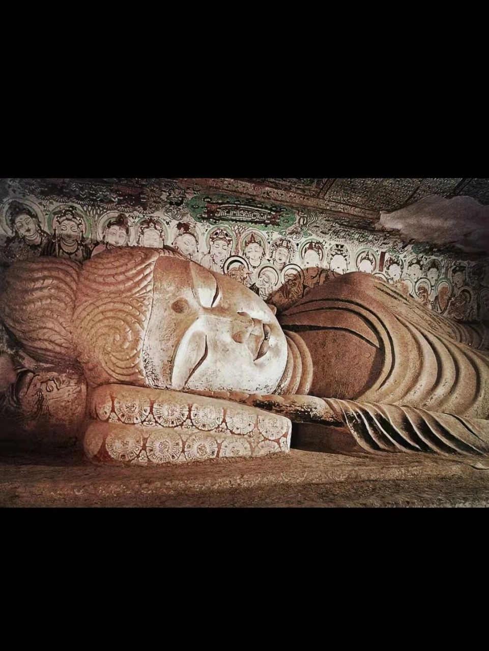 34,敦煌 61莫高窟 61佛像 91第158窟 涅槃佛 中唐 据传佛涅槃时