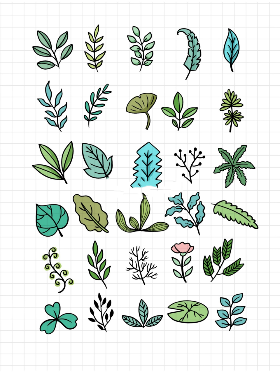 简笔画|各种树叶的画法植物插画手账素材 如果你觉得自己意志不够强大