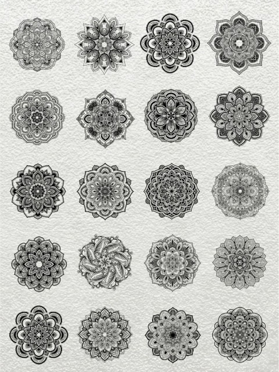 97素材库|国风复古花纹免抠png手账素材 94本期分享国风复古花纹