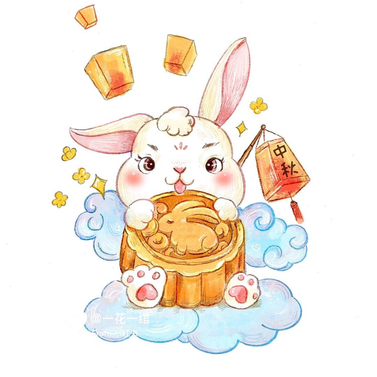 分享|第一次用ipad pro画画卡通中秋节玉兔 [吃瓜]很多小伙伴问我最近