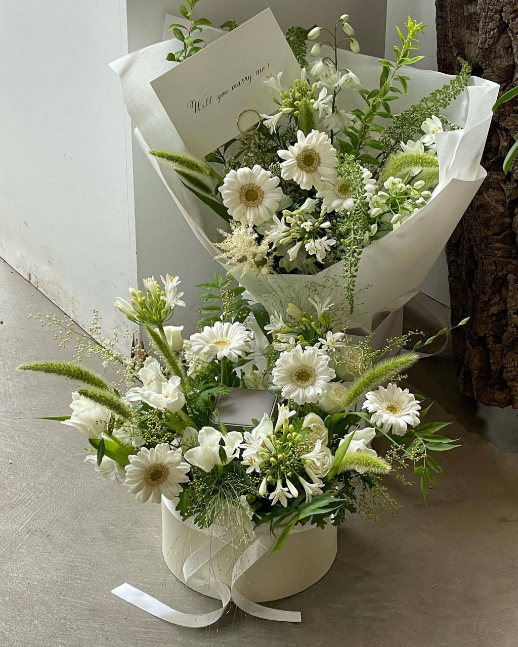 ins花艺分享|韩式自然风花束|白绿色系9190 from: picker.